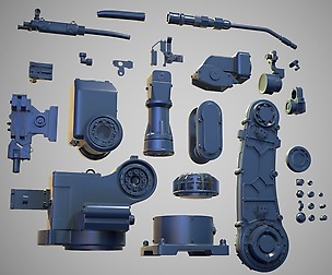 Industrial Robotic Arm Kitbash - Hires