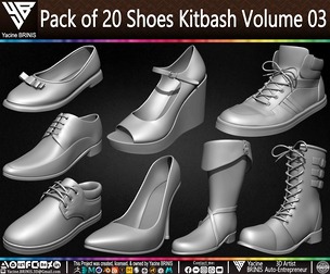 Pack of 20 Shoes Kitbash Volume 03