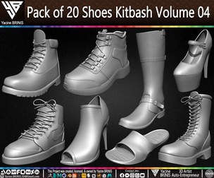 Pack of 20 Shoes Kitbash Volume 04