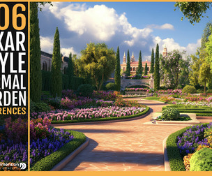 606 Pixar & Disney Animation Style formal garden