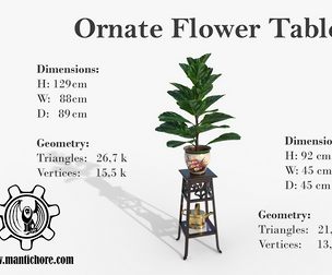 Ornate Flower Table "FICUSBLOOM"