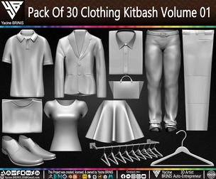 Pack Of 30 Clothing Kitbash Volume 01
