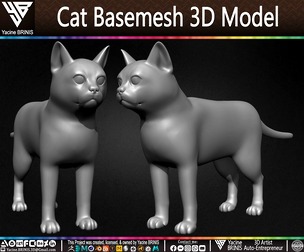 Cat Basemesh 3D Model