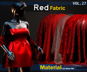 Red fabric Material -SBSAR -VOL 27