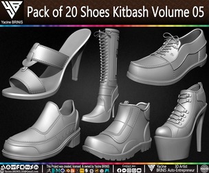 Pack of 20 Shoes Kitbash Volume 05