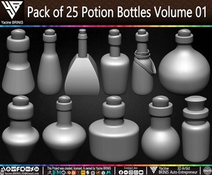 Pack of 25 Potion Bottles Volume 01