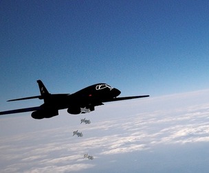 B1B bomber bombing scene