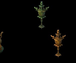 Game Model - Taoist martial art bronze lamp and