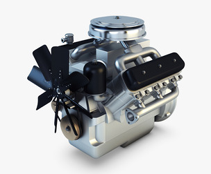 V6 Type Engine v 1 3d Model