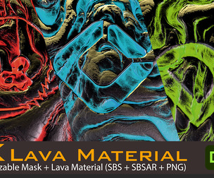 4K Lava Material Substance 3D Designer Graph (sbs) + (sbsar) Material + 4k Textures