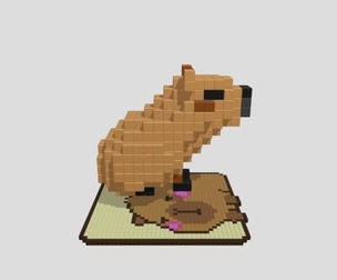Isometric Voxel Capybara