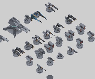 low poly Low polygon cartoon pixel sci-fi high-tech future thermal weapon