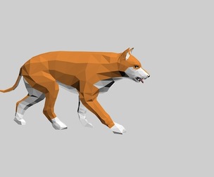 Low Poly style cartoon dog high quality game