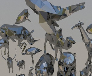 LOWPOLY animals whale