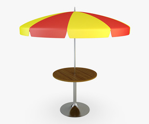 Patio Table With Umbrella v 2 3D Model