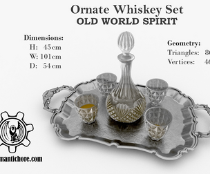 Ornate Whiskey Set "OLD WORLD SPIRIT"