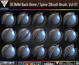 30 IMM Back-Bone / Spine ZBrush Brush Volume 01