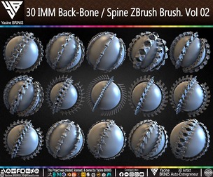 30 IMM Back-Bone / Spine ZBrush Brush Volume 02
