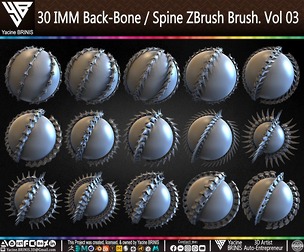 30 IMM Back-Bone / Spine ZBrush Brush Volume 03