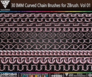 30 IMM Curved Chain Brushes for ZBrush Volume 01