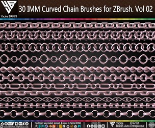 30 IMM Curved Chain Brushes for ZBrush Volume 02