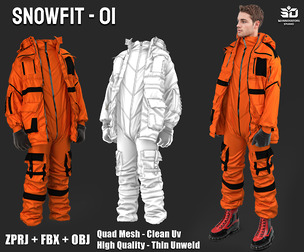 Snowfit - 01 High-Quality Winter Outfit 3D Model 3D model