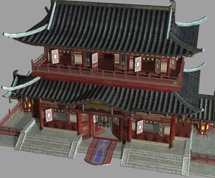 PBR Ancient city building Ancient house street shop Shop Scene Ancient buildin