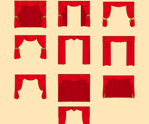 Red Theater Curtains Illustration, ESP File