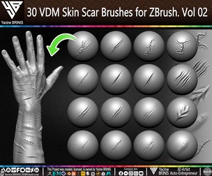 30 VDM Skin Scar Brushes for ZBrush Volume 02