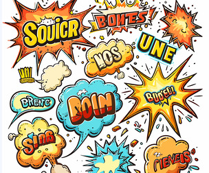 Comic Book Style Action Words And Explosive Effects, EPS File