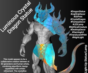 Luminous Crystal Dragon Statue