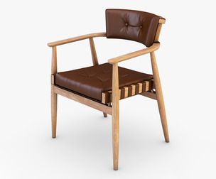 Leather Chair Brown 3D Model