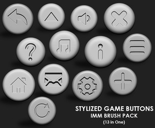 Stylized Game buttons IMM Brushes 13 in one