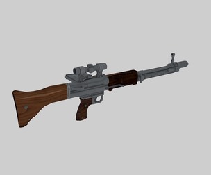 PBR Realistic FG42 paratrooper rifle World War II German light machin