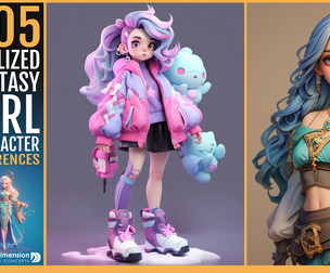 505 Stylized fantasy girl Character