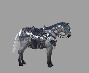 PBR Ancient Chinese mounted cavalry, armored steed, armored steed, armored steed,
