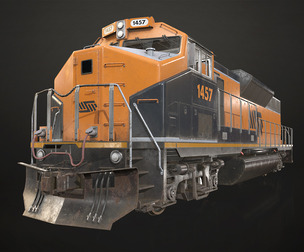Diesel Locomotive - Low Poly