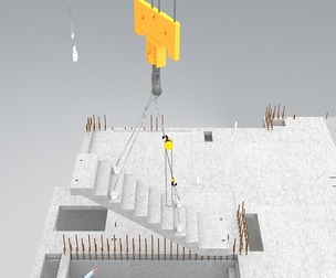 PC (Prefabricated building) hoisting stairs