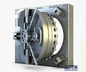 Bank Vault Door v 1 3D Model