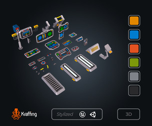 SCI-FI Props Console V1 – Futuristic Control Panel – Game Ready