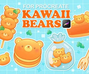 Procreate Brushes Stamps Dessert Bears