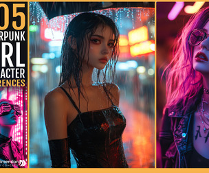 505 Cyberpunk girl Character