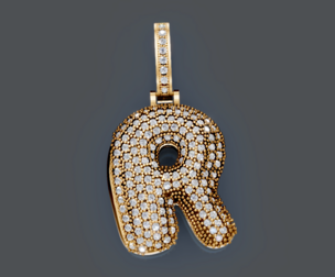 R Diamond Pendant
