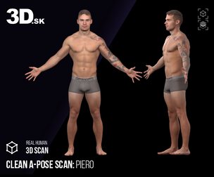 Clean A Pose 3D Scan | Piero Underwear Statue