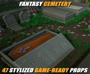 Stylized Cemetery Pack – Modular Fantasy Environment – Game Ready