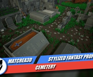Stylized Cemetery Pack – Modular Fantasy Environment – Game Ready