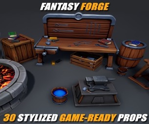 Stylized Forge Pack – Fantasy Environment Props – Game Ready