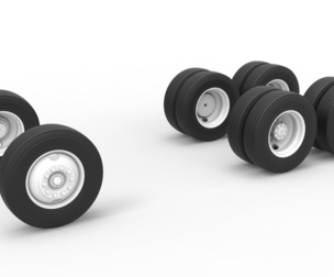 Wheel Set of Vintage GATR Racing Semi truck Scale 1:25