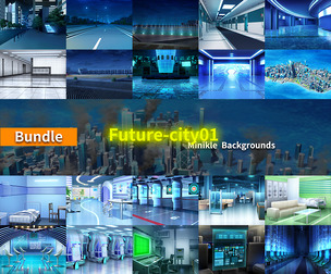 【Bundle】Science Fiction Backgrounds - “Future-city"part01