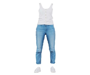 Blue Jeans and White Tank Top